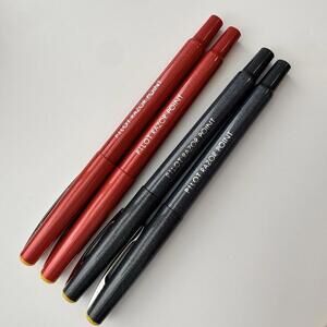 Pilot Razor Point Fine Line Marker Pen, Ultra Fine, Black/Red, Lot Of 4